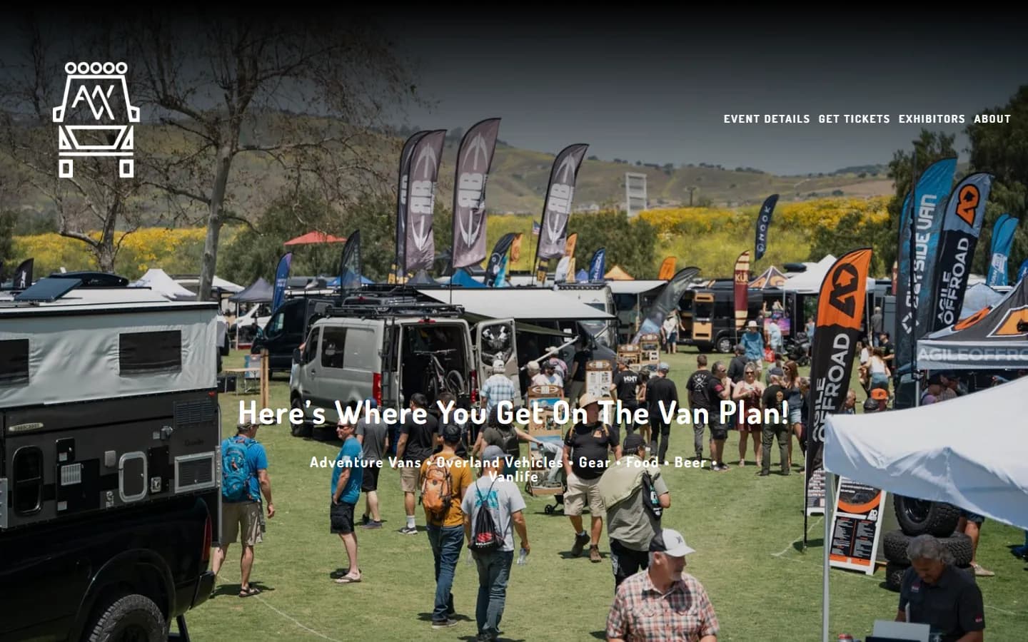 Adventure Van Expo website before the redesign