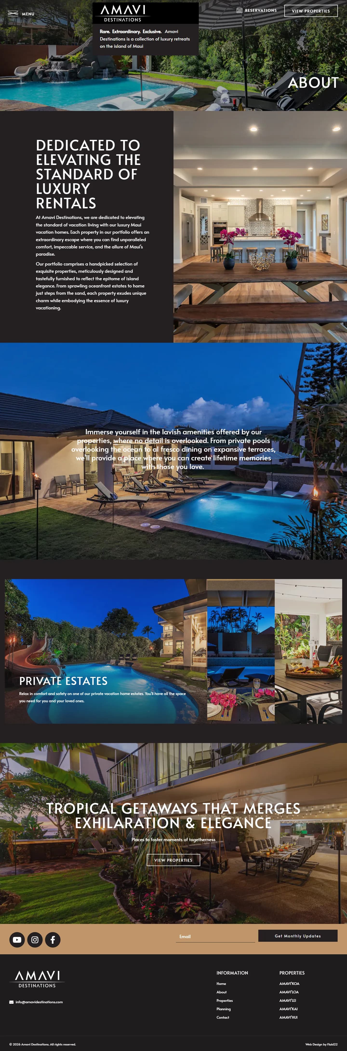 AMAVI website, inner page