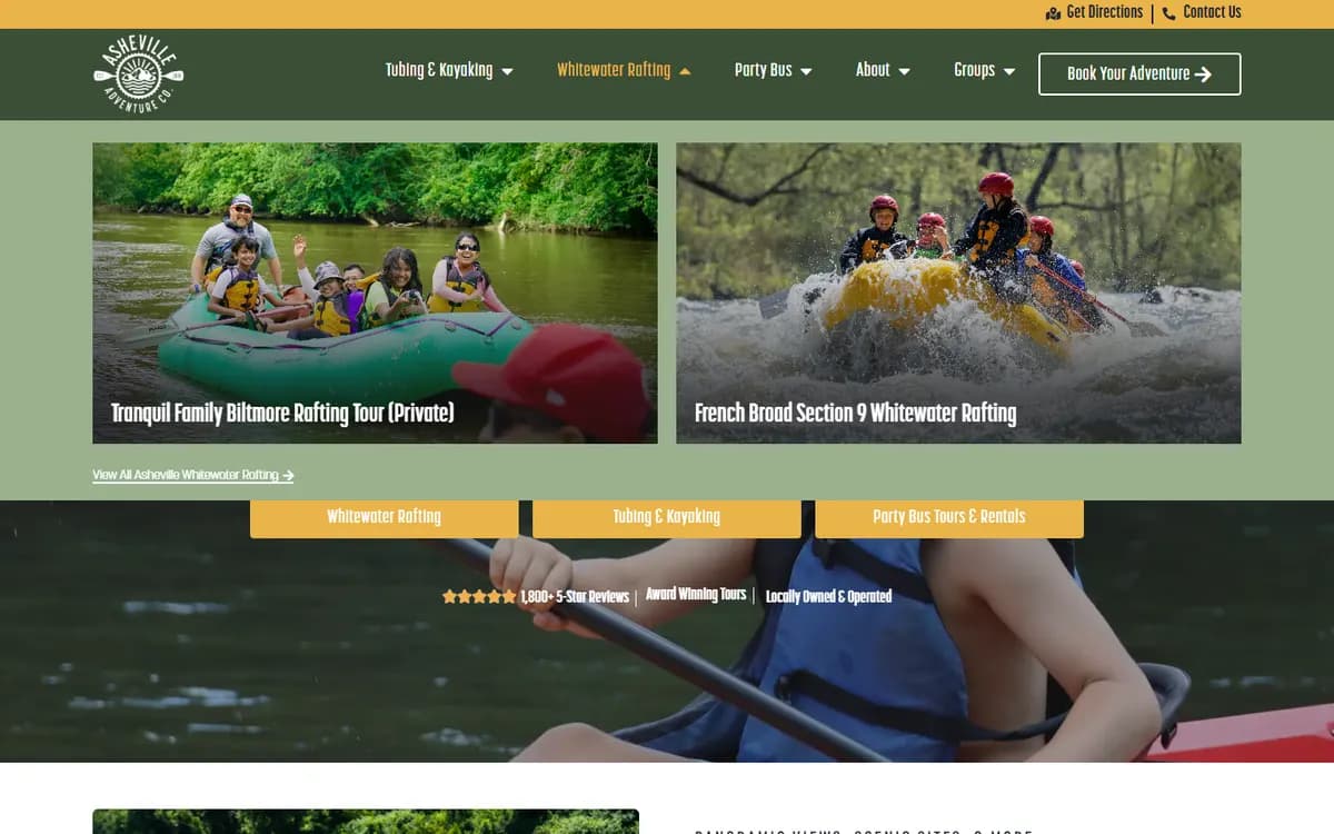 Asheville Adventure Company: Menus that sell the trip