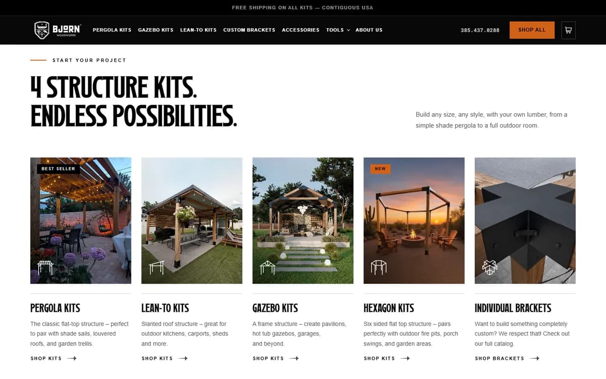 Bjørn Woodworks: Shop by structure