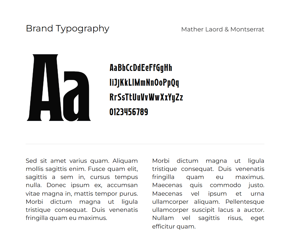 Bjørn Woodworks brand typography