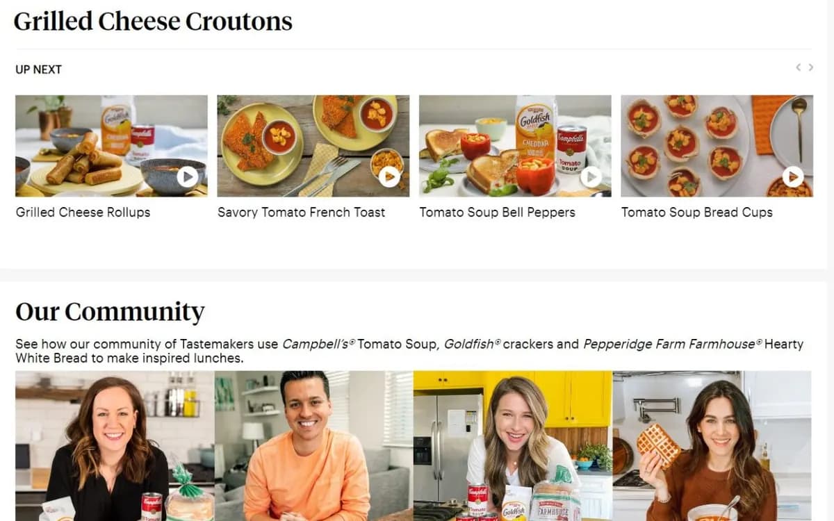 Campbell’s | Sip, Dip, & Smile: A carousel of recipe videos
