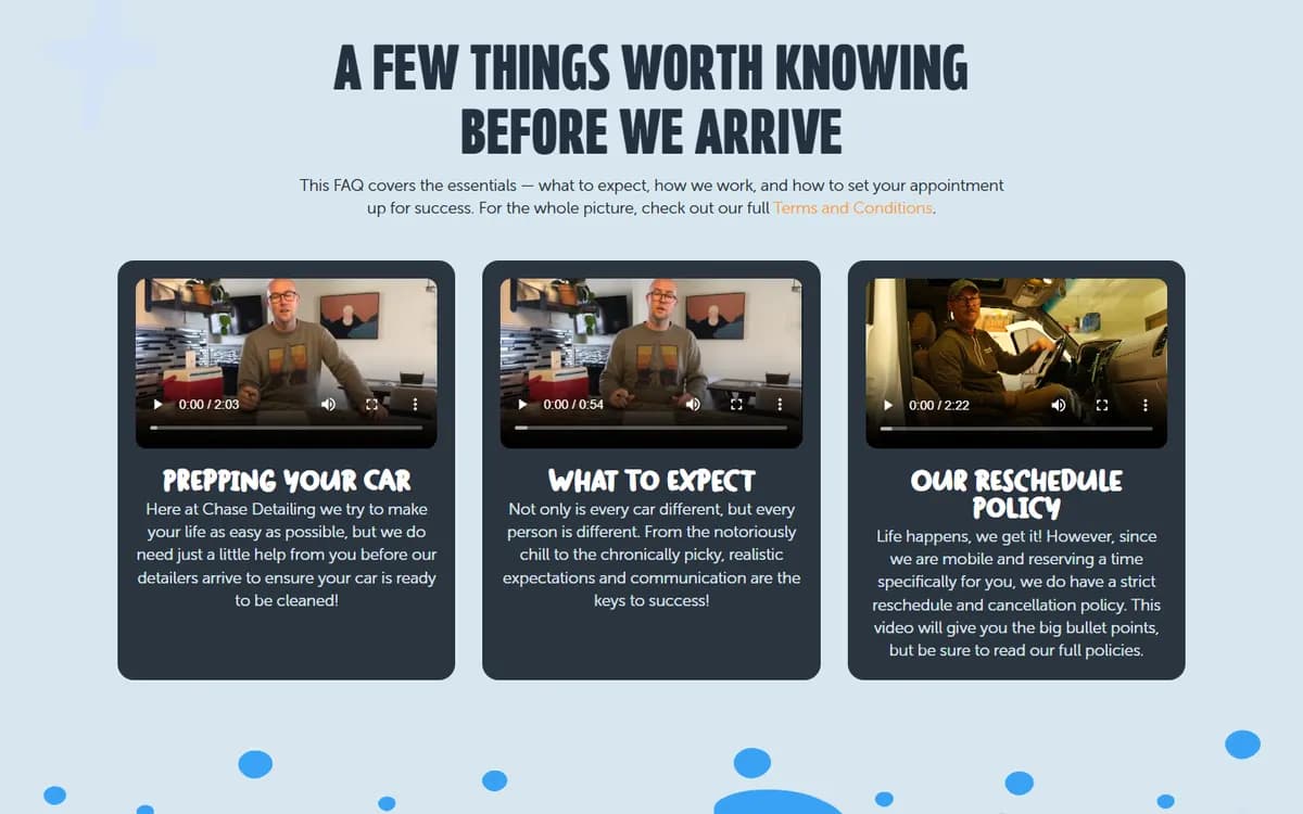 Chase Detailing: An FAQ with video