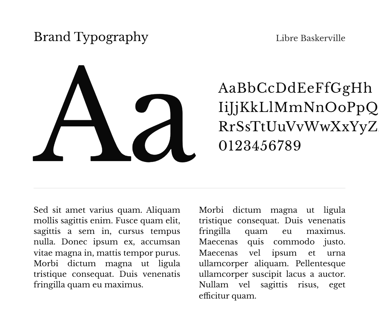 Elizabeth Academy brand typography