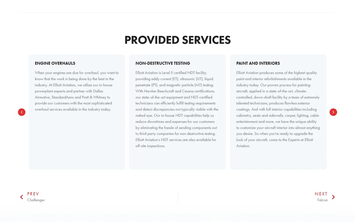 Elliott Aviation: A page for every aircraft family