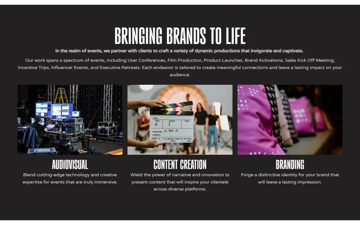 Epic Productions Group: A page for full-scale production