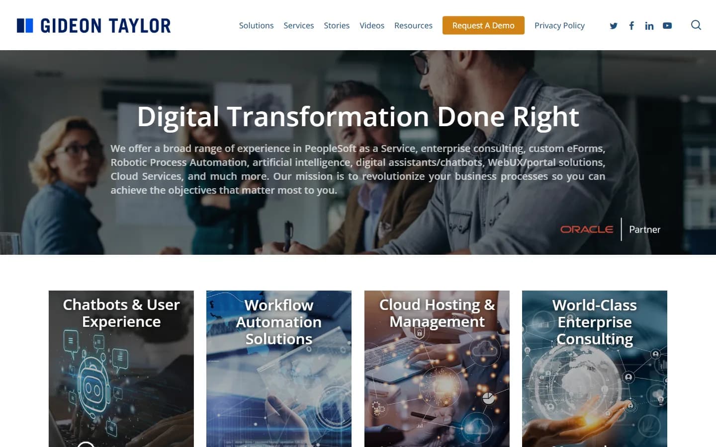 Gideon Taylor website before the redesign