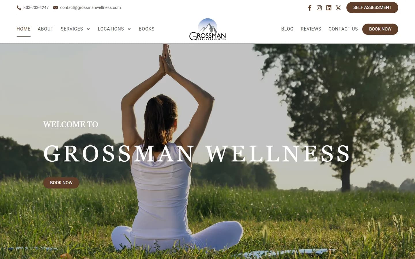 Grossman Wellness Center website before the redesign