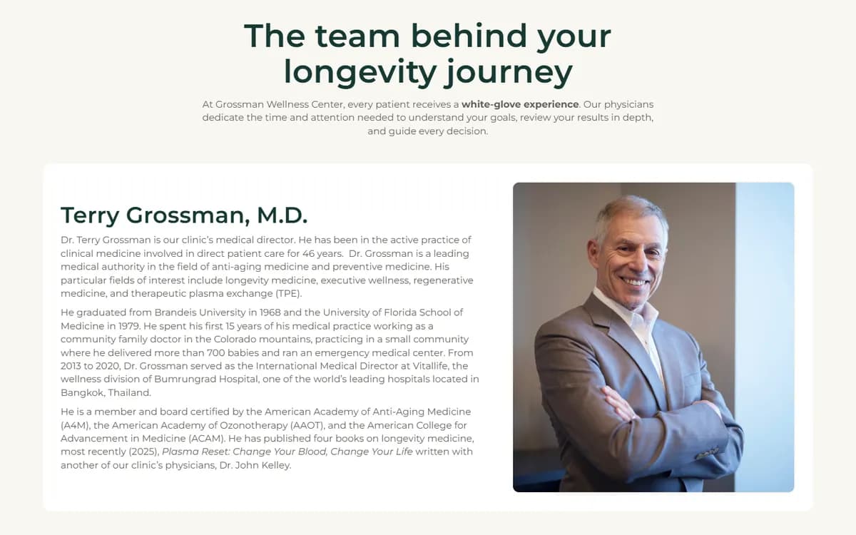 Grossman Wellness Center: Physician bios and the care team
