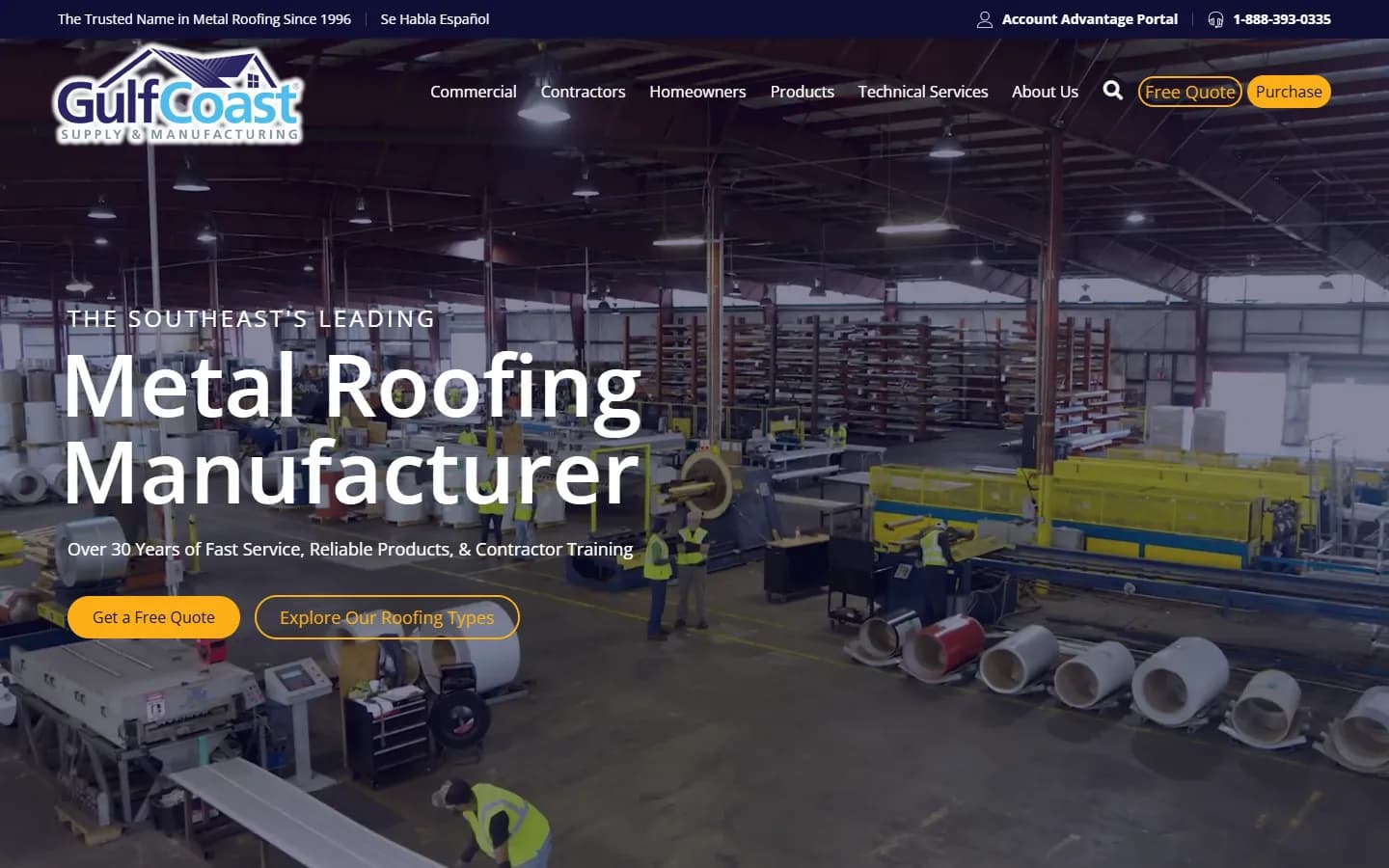 Gulf Coast Supply & Manufacturing website after the Fluid22 redesign