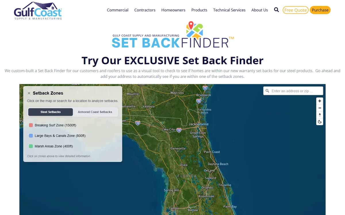 Gulf Coast Supply & Manufacturing: Set Back Finder