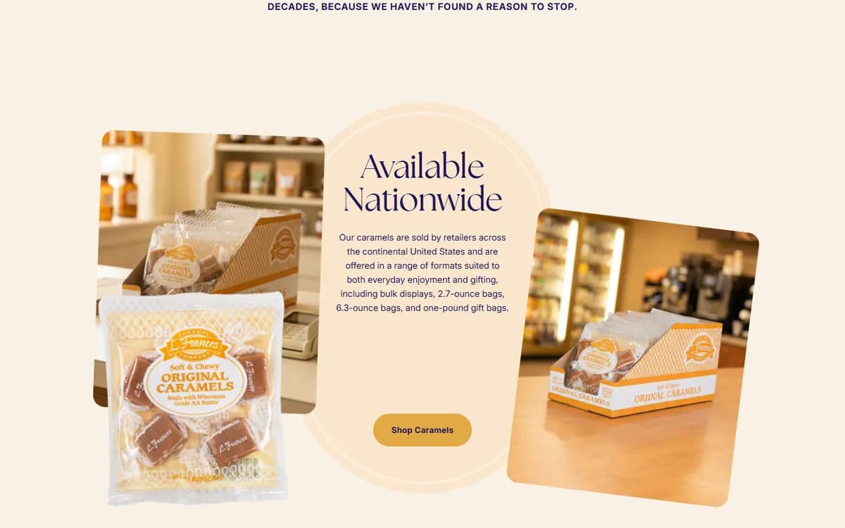 L Frances Caramels: Products that sell themselves on screen