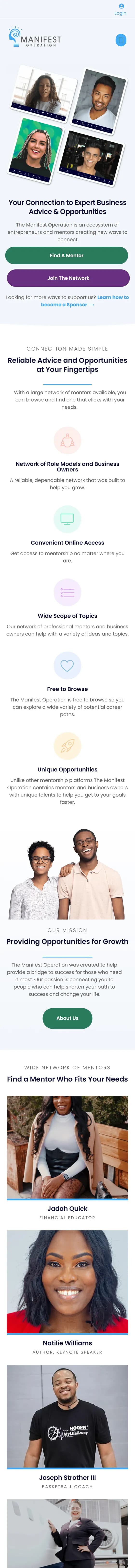 Manifest Operation website on mobile