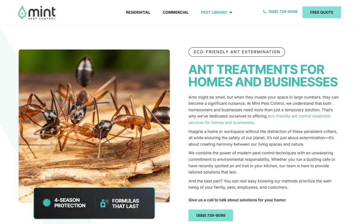 Mint Pest Control: A page for every pest