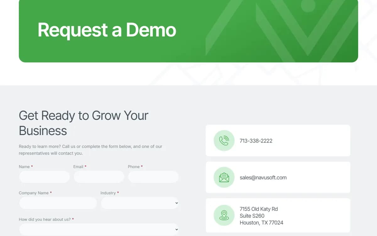 Navusoft: A focused demo request