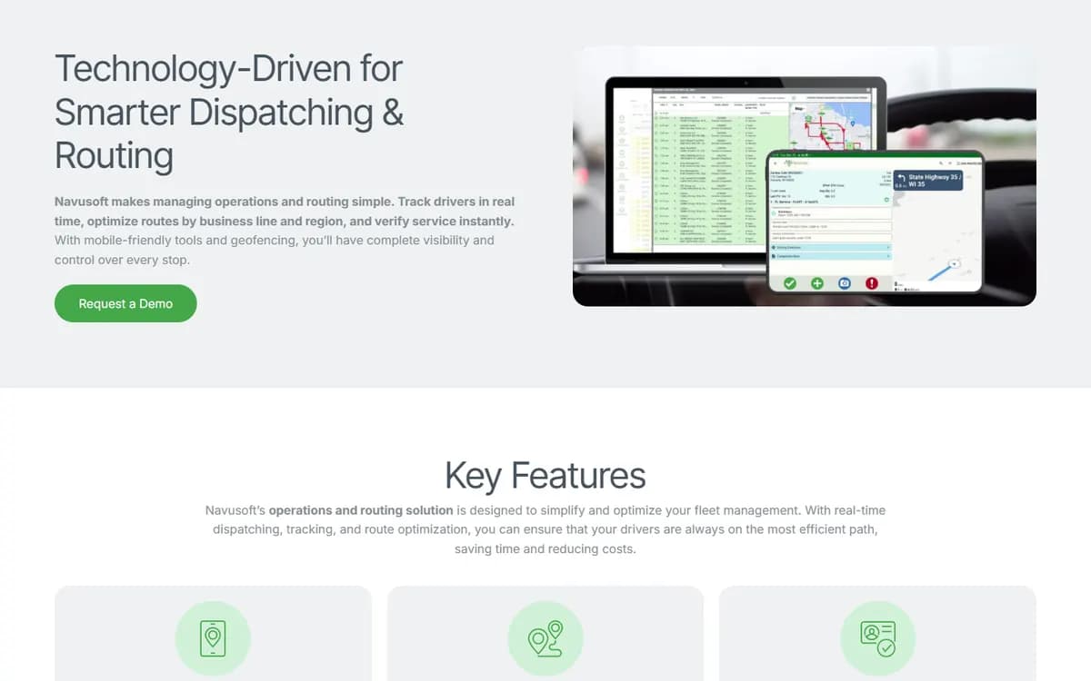 Navusoft: Solution pages built on real features