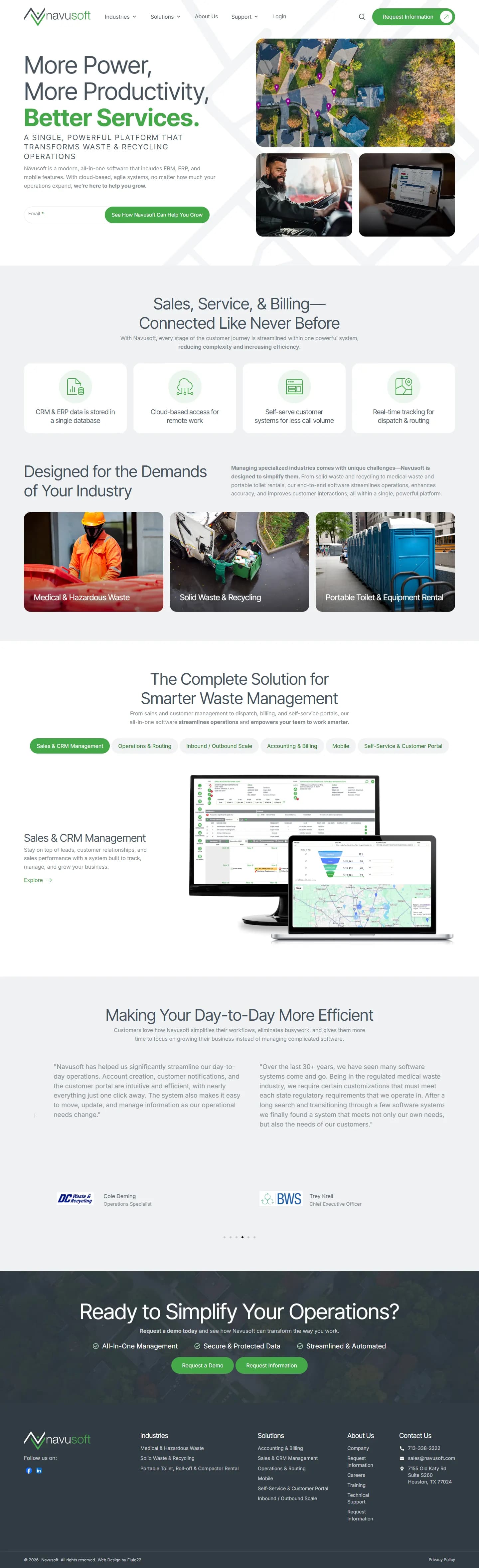 Navusoft website, full page