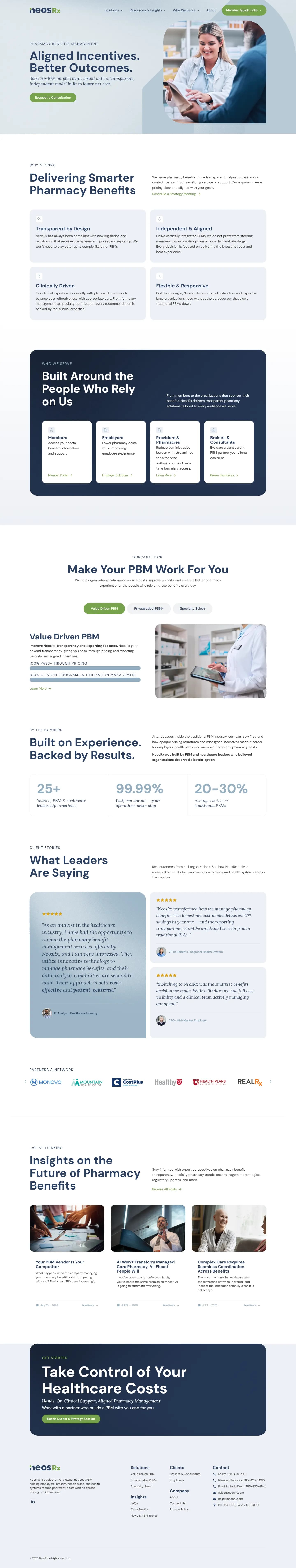 NeosRx website, full page