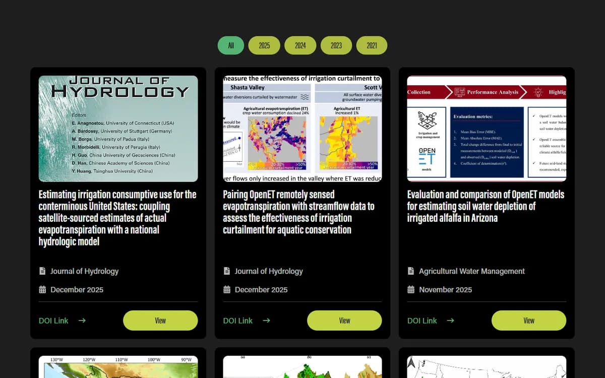 OpenET: A research library with filters