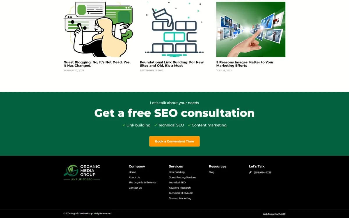 Organic Media Group: A consultation call on every page