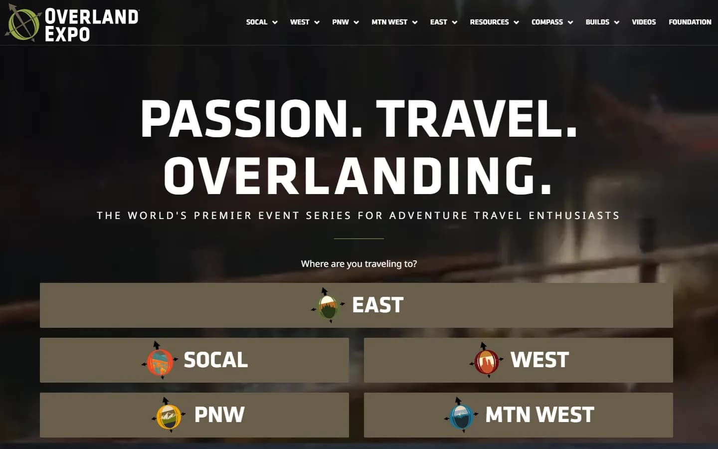 Overland Expo website after the Fluid22 redesign