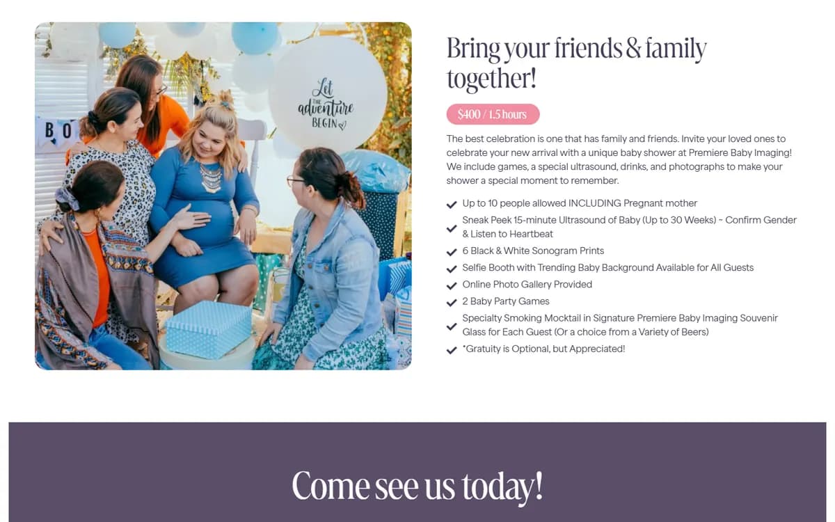 Premiere Baby Imaging: Baby shower events