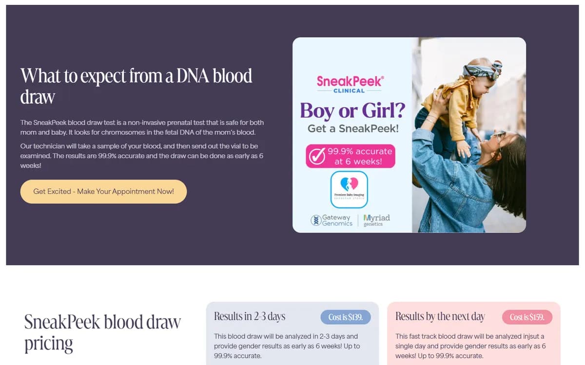 Premiere Baby Imaging: SneakPeek gender blood test