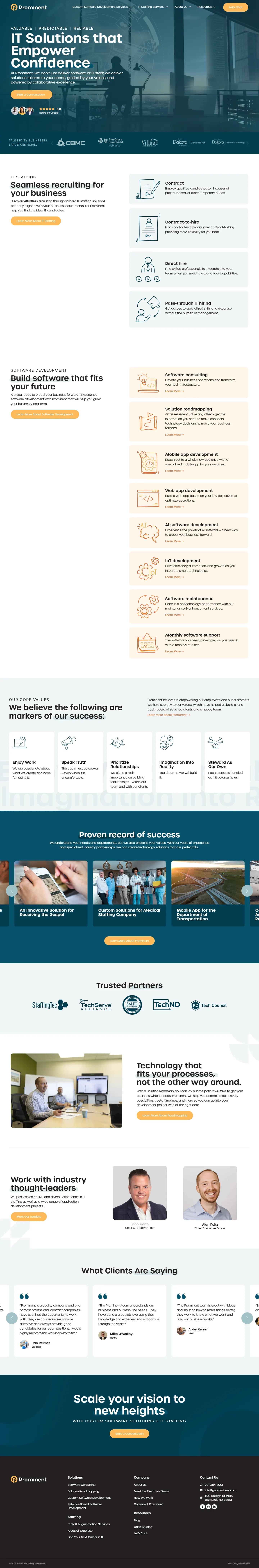 Prominent website, full page