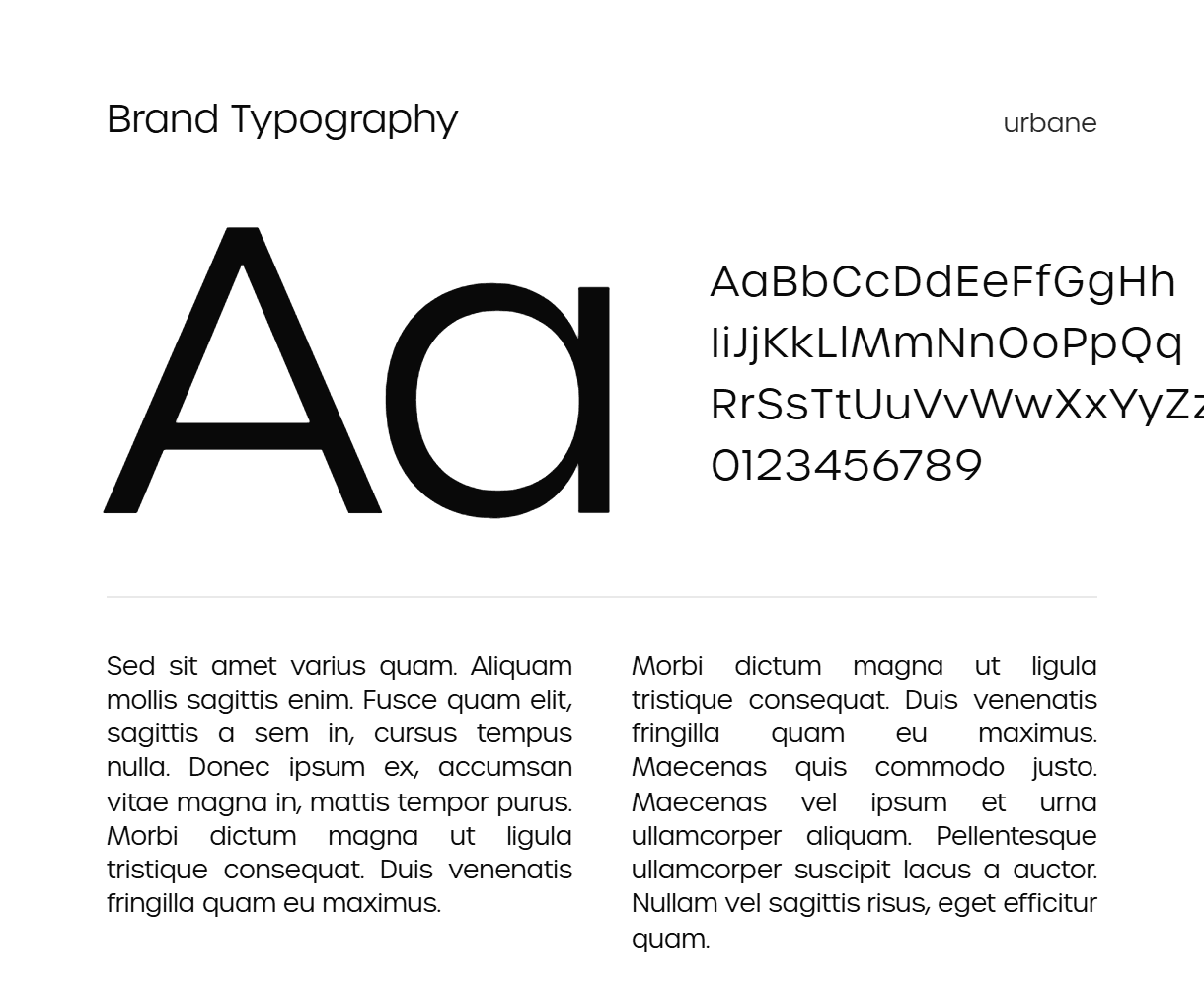 Prominent brand typography