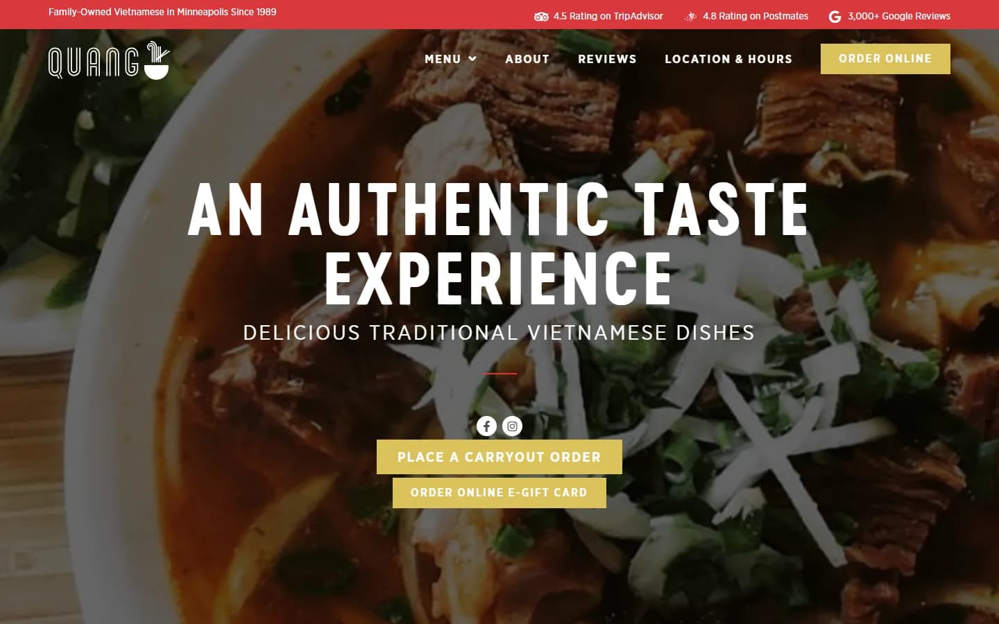 Quang Restaurant homepage