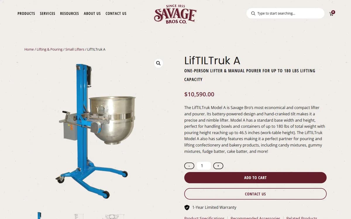 Savage Bros: Product pages that sell and inform