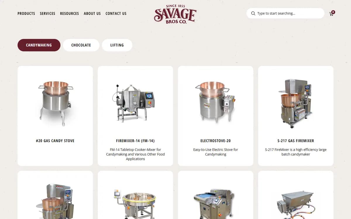Savage Bros: A catalog built around product lines