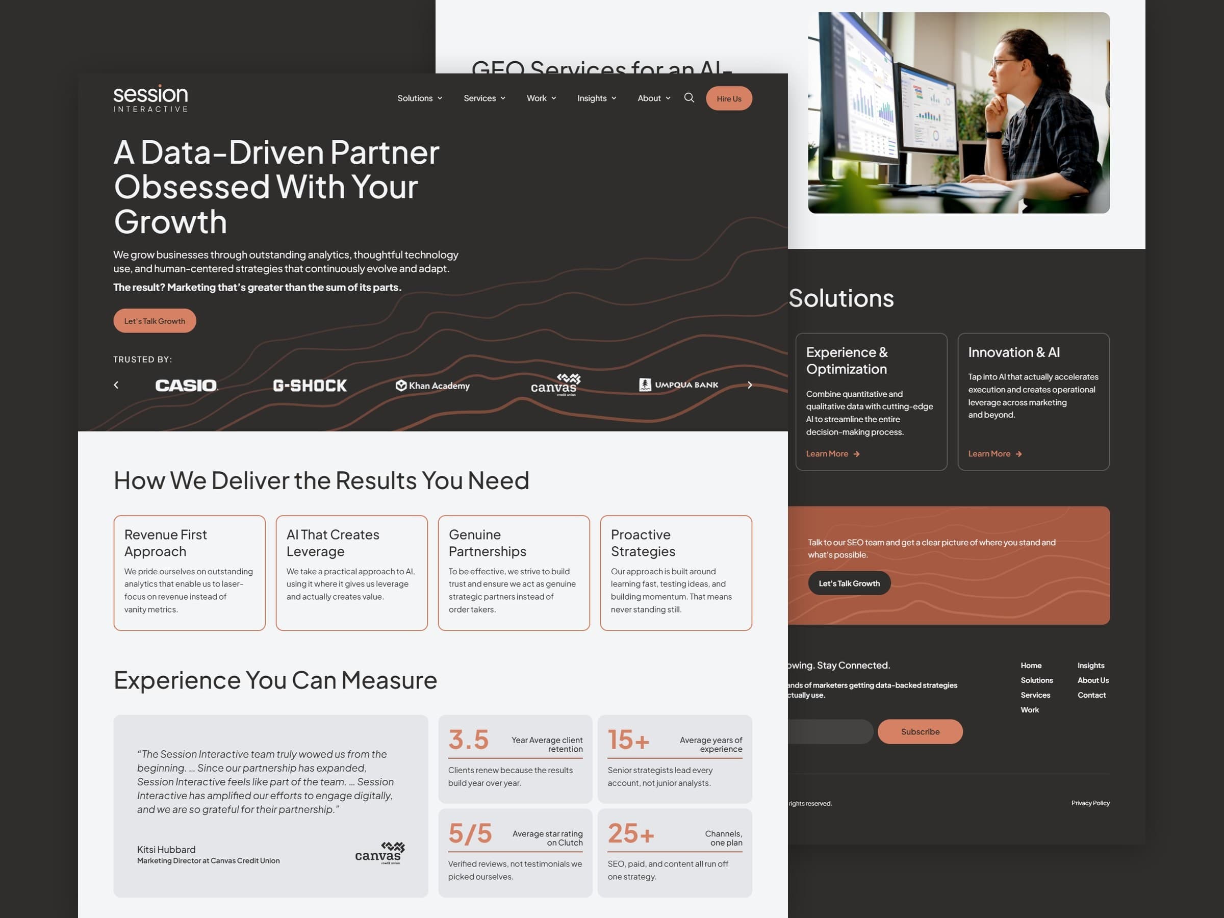 Session Interactive website design screenshots