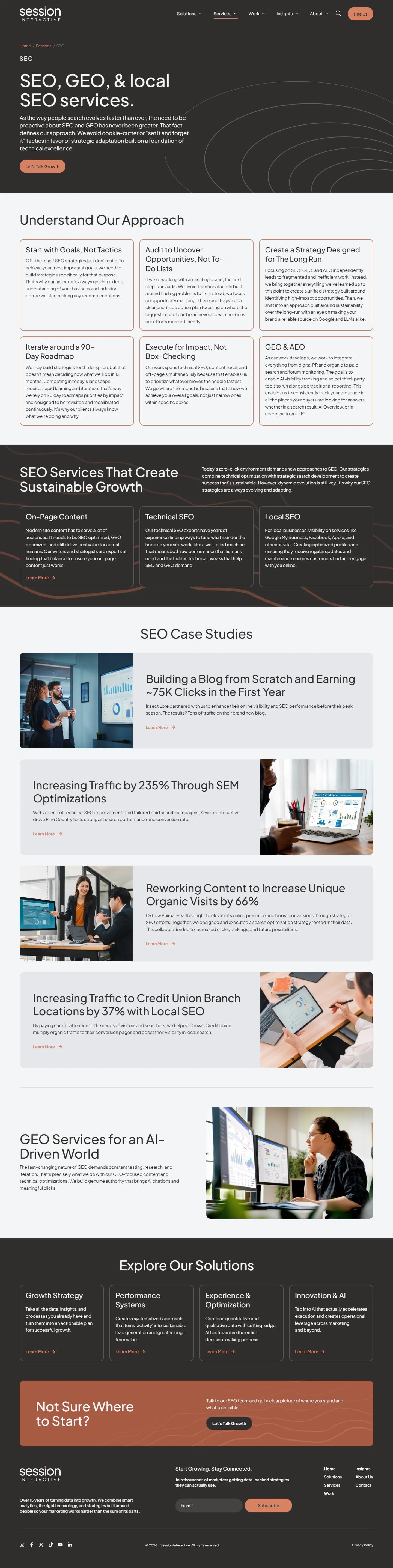 Session Interactive website, inner page