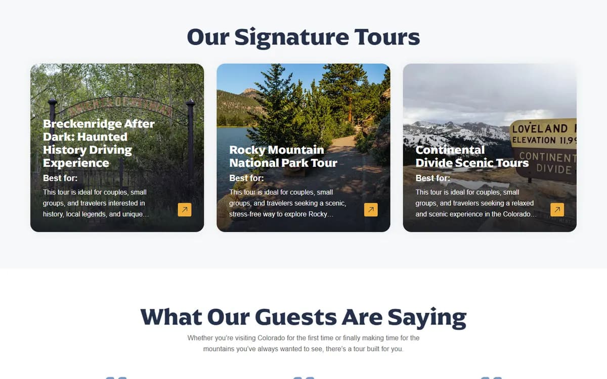 Summit Tours: Signature tours at a glance