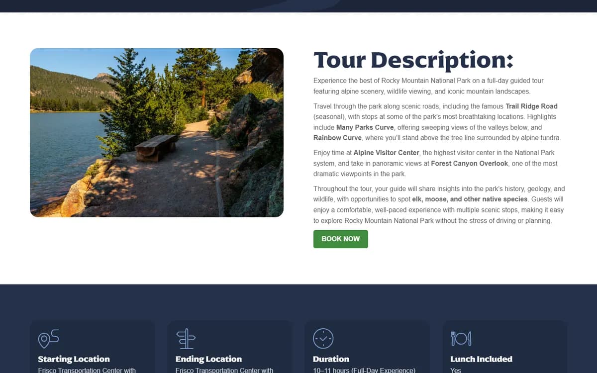 Summit Tours: A detailed page for every tour