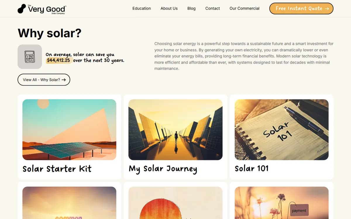 Very Good Solar: Education hub