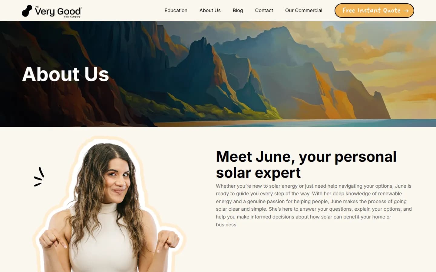 Very Good Solar homepage