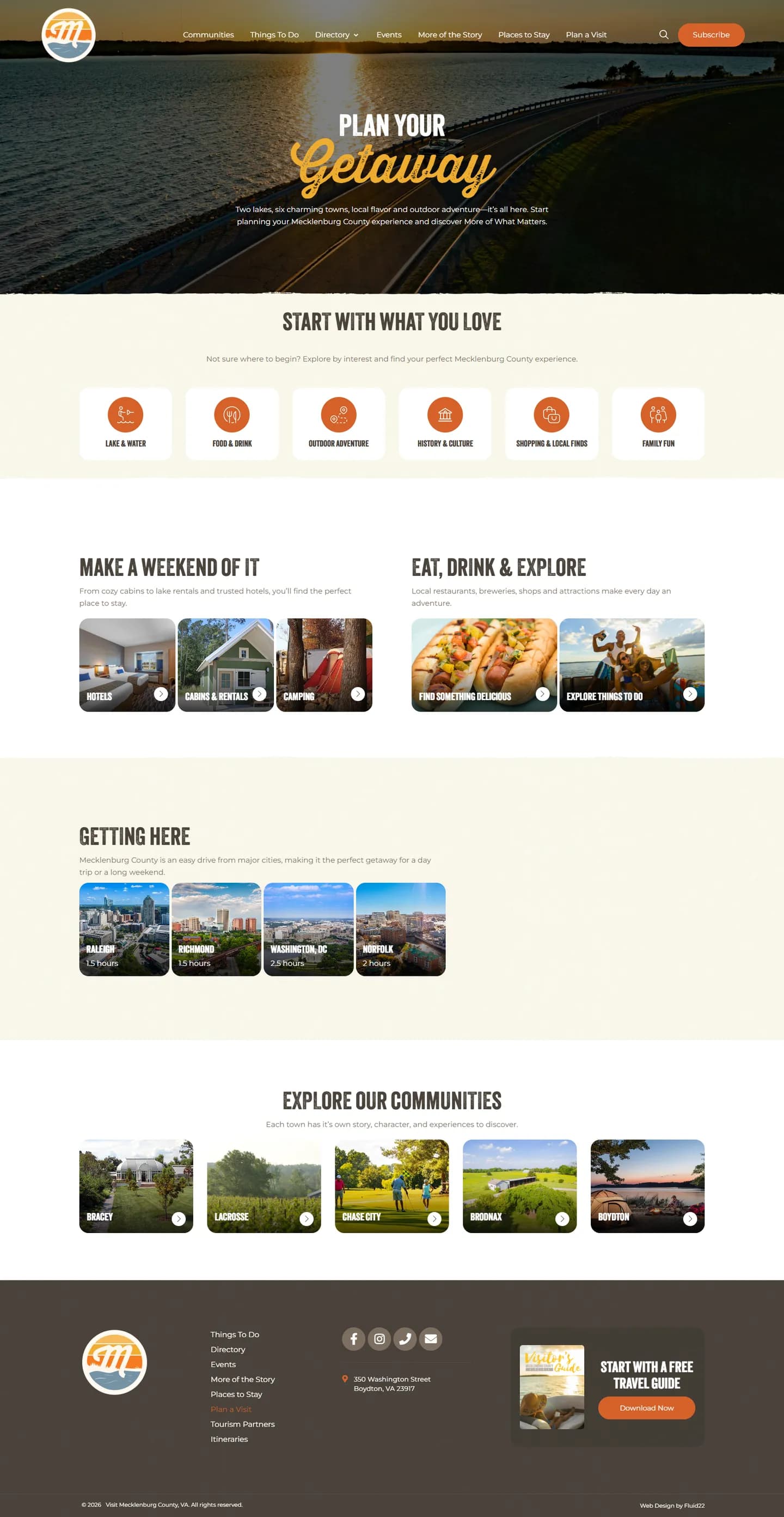 Visit Mecklenburg County website, full page