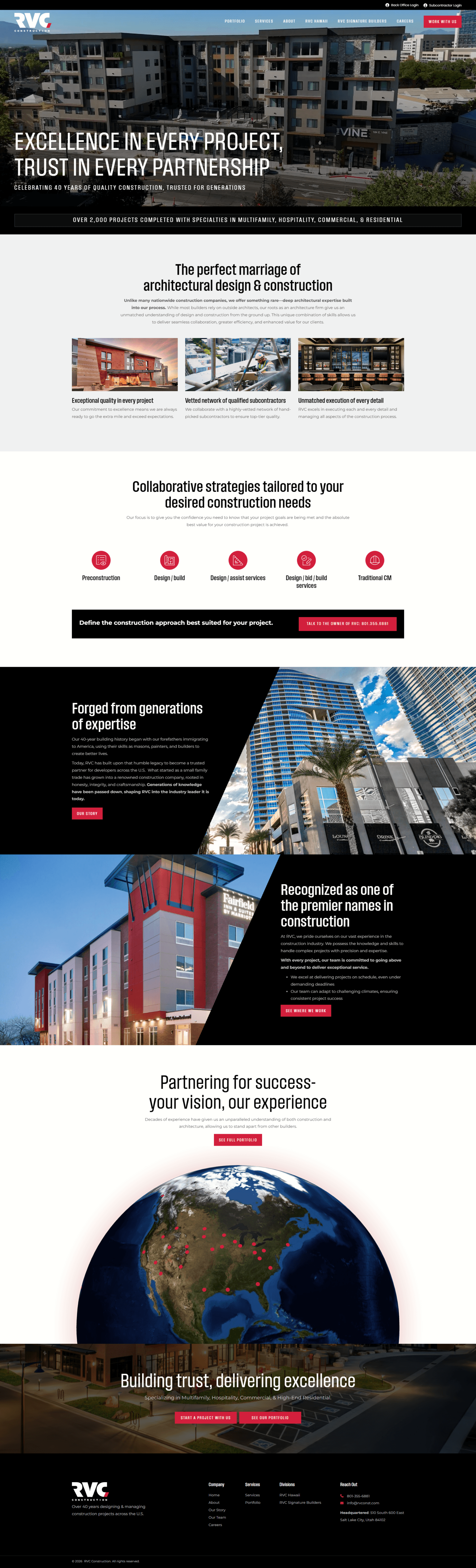 RVC website, full page