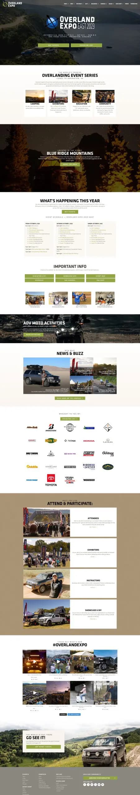 overland expo website screen capture