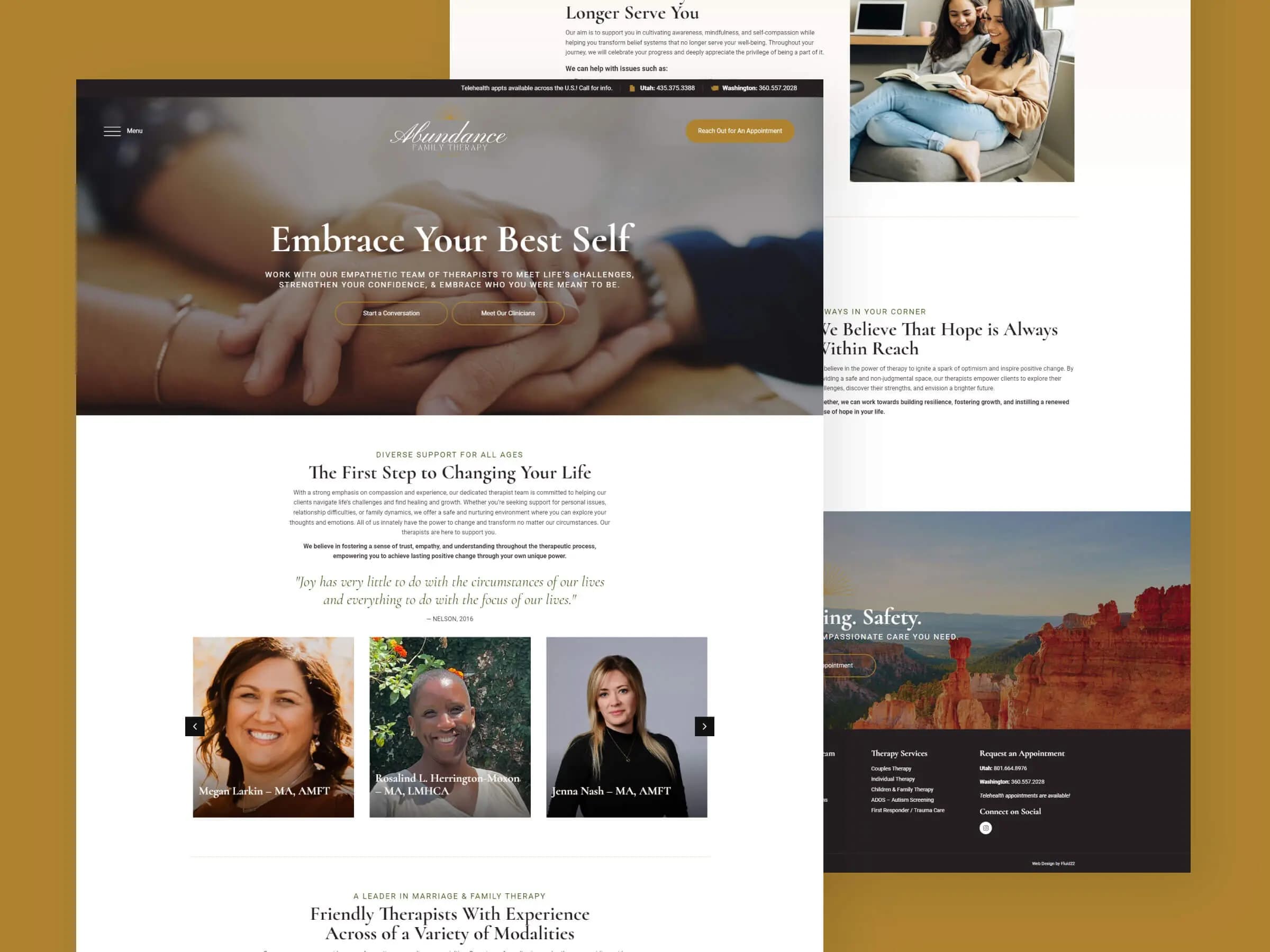 abundance-hero Abundance Family Therapy webpage