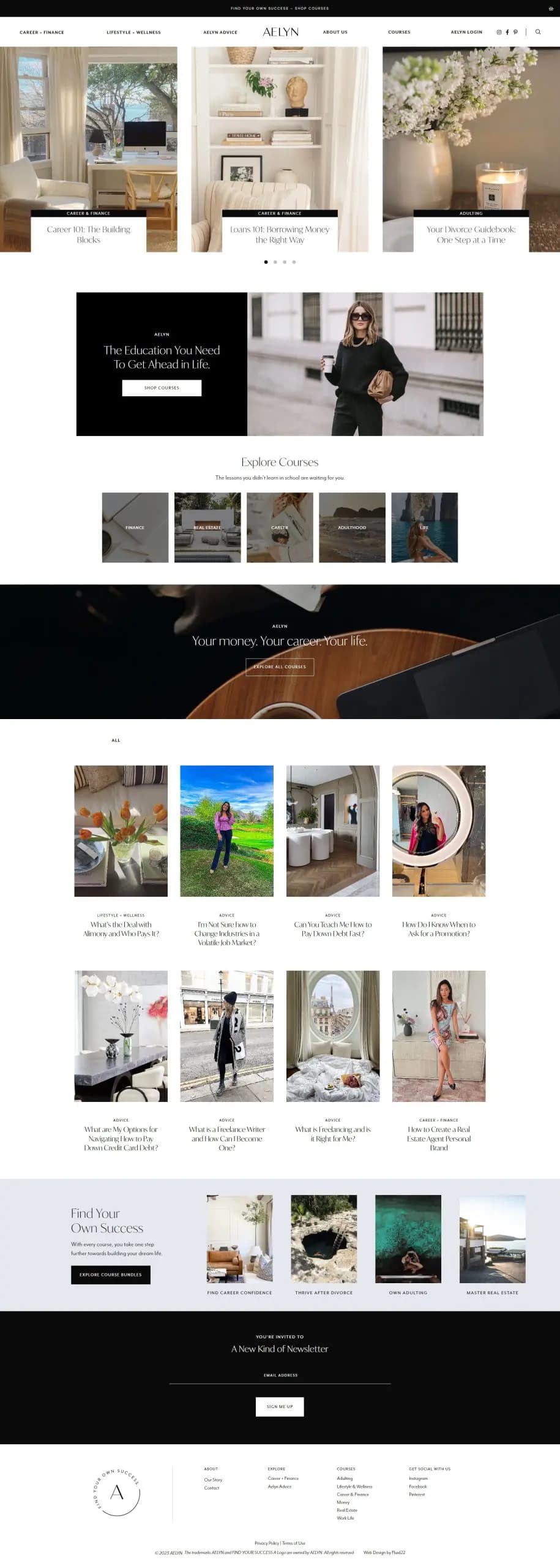 aelyn website screen capture