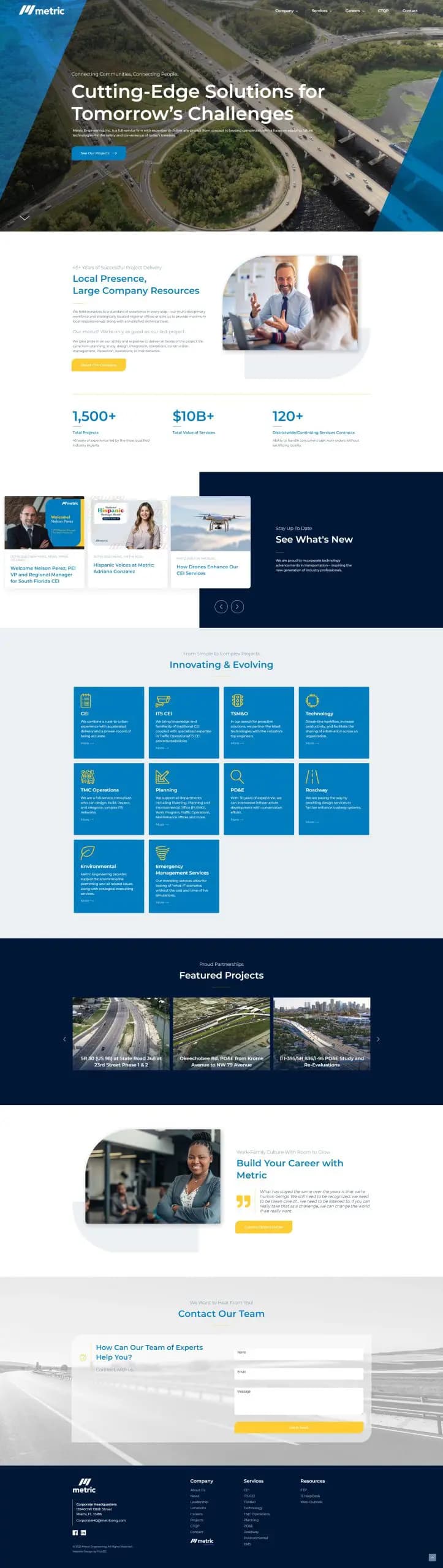 Metric web design web screen