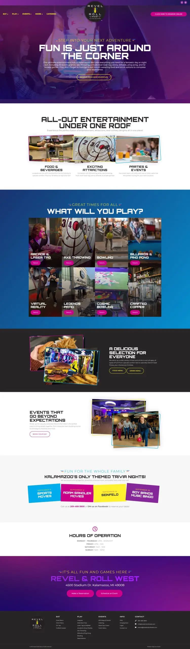 revel rol website design screen