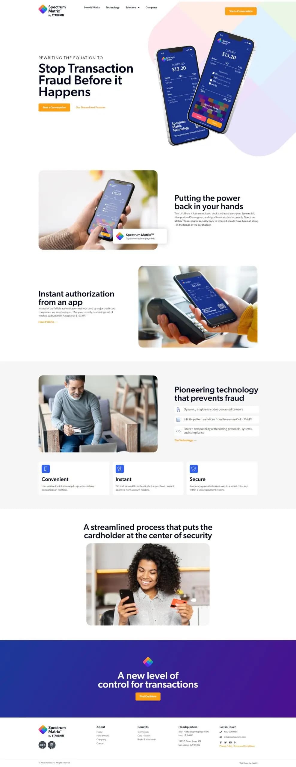 spectrum matrix brand strategy logo design website design web development screen