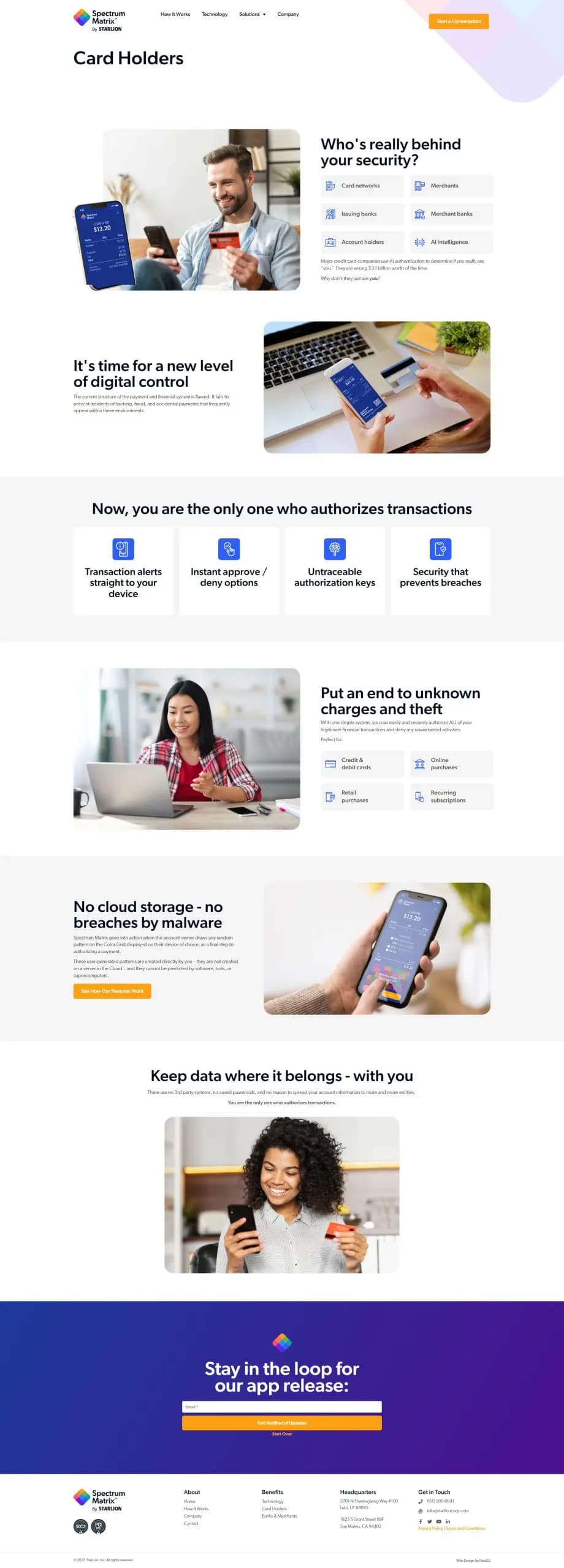 spectrum matrix web development screen