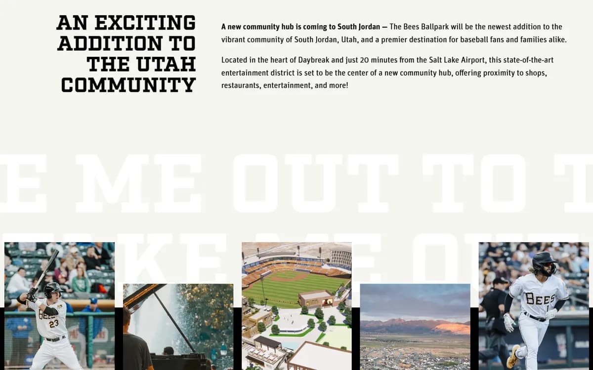 Bees Ballpark: The ballpark's story, up front
