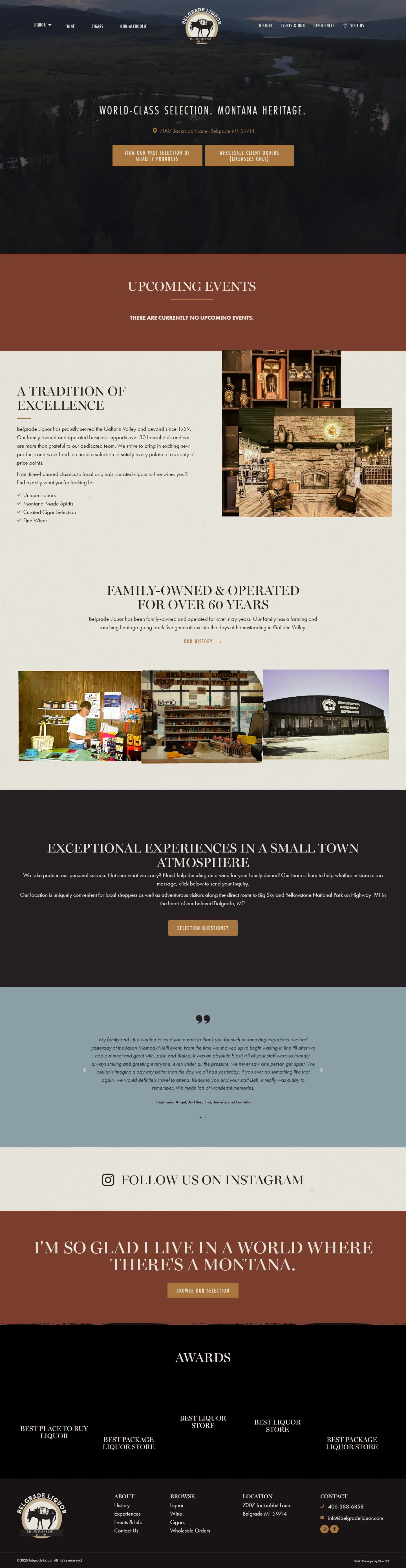 Belgrade Liquor website, full page