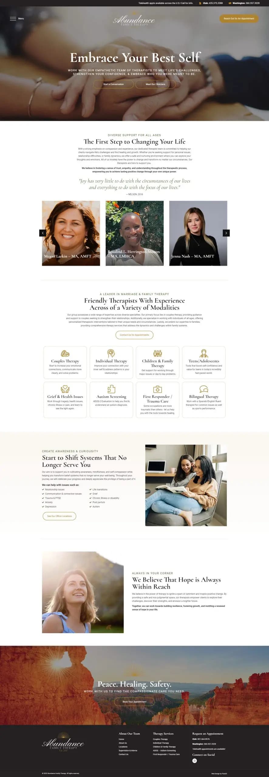 abundance-screencapture Abundance Family Therapy web page